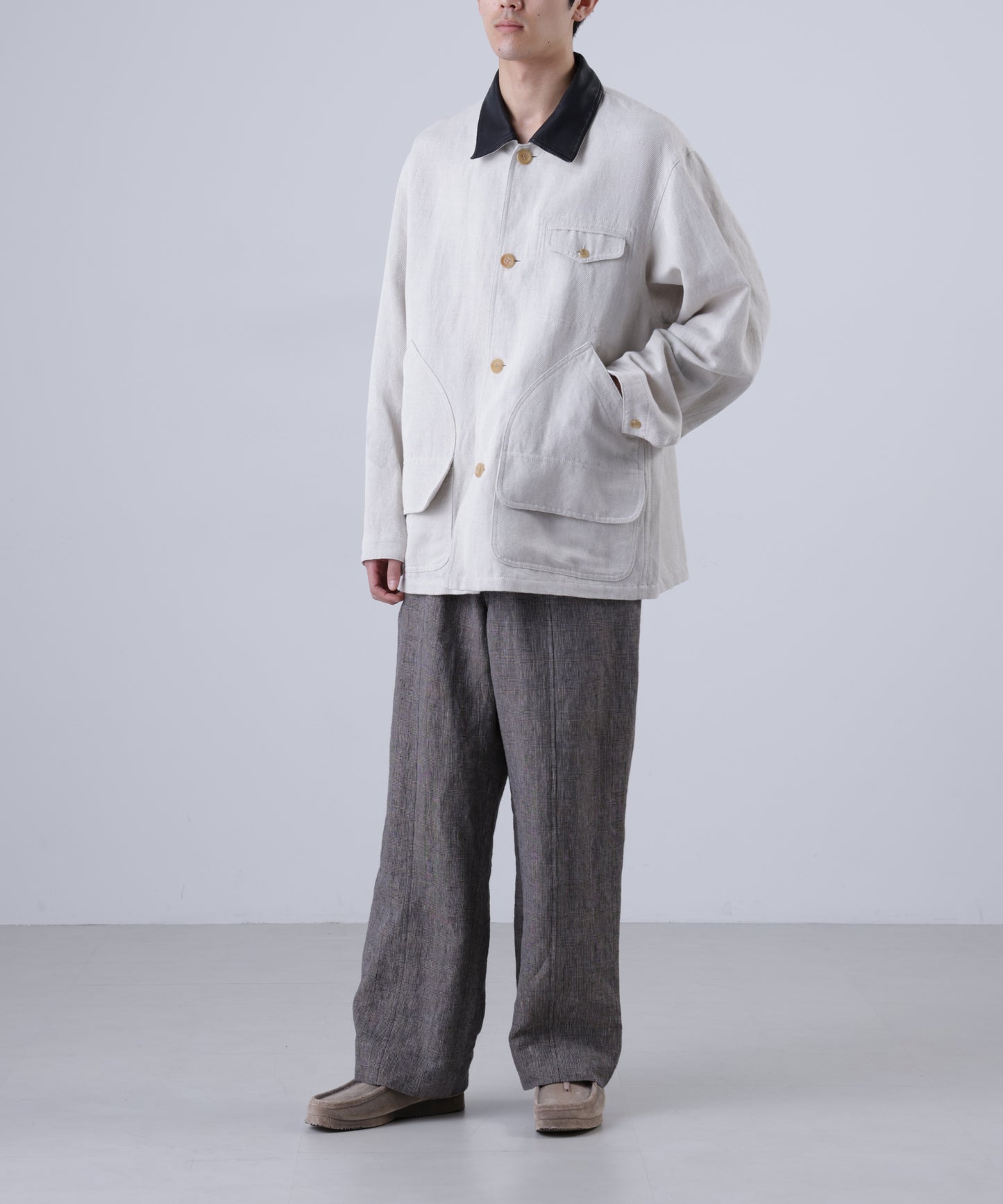 COVERALL JACKET ‐Linen Cotton mesh‐