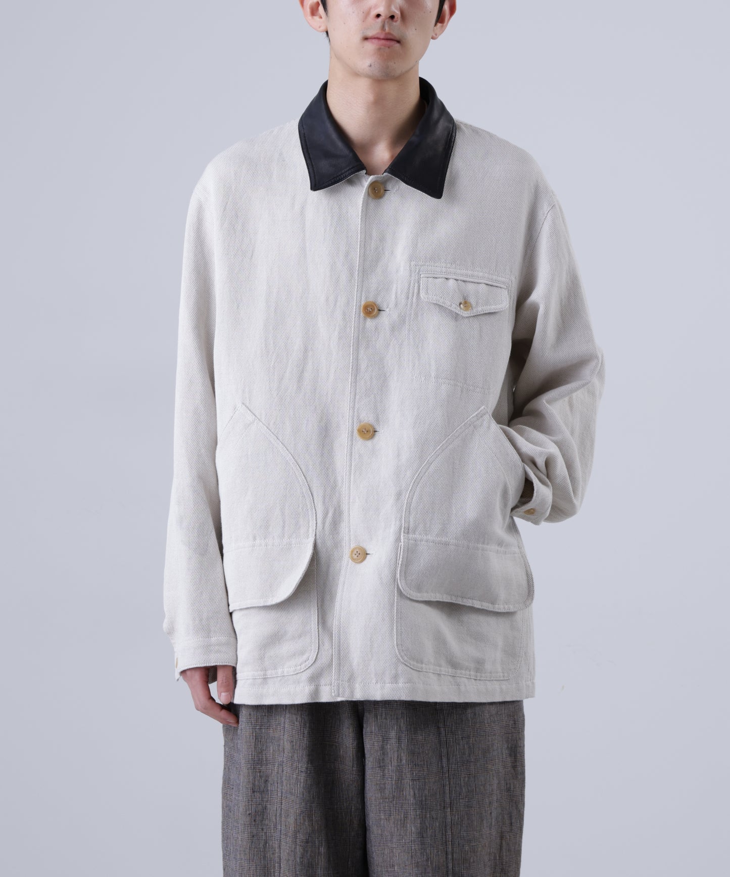 COVERALL JACKET ‐Linen Cotton mesh‐