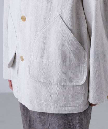 COVERALL JACKET ‐Linen Cotton mesh‐