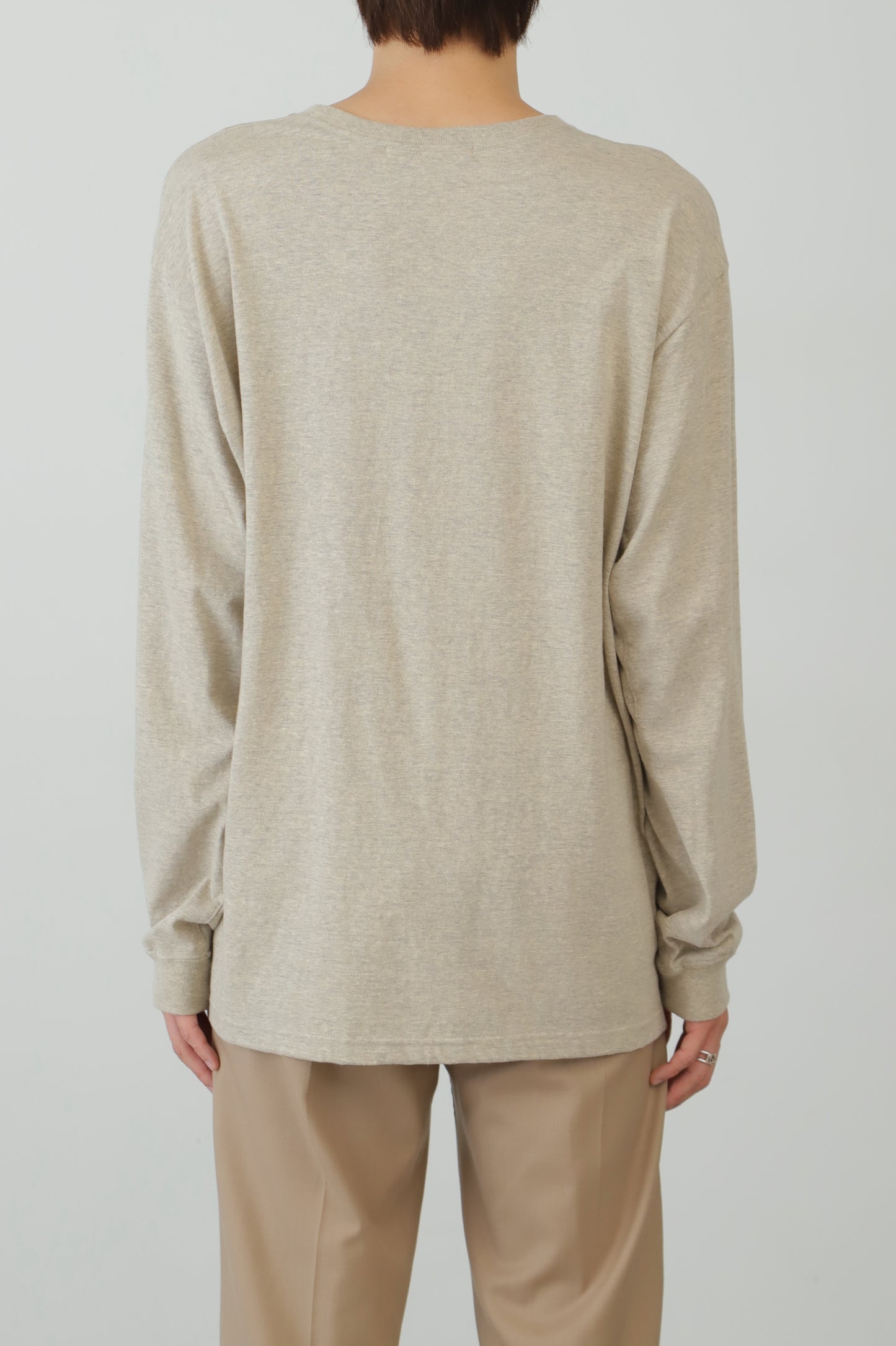 WRAP AROUND LONG SLEEVE TEE ‐Raffy plainstitch‐