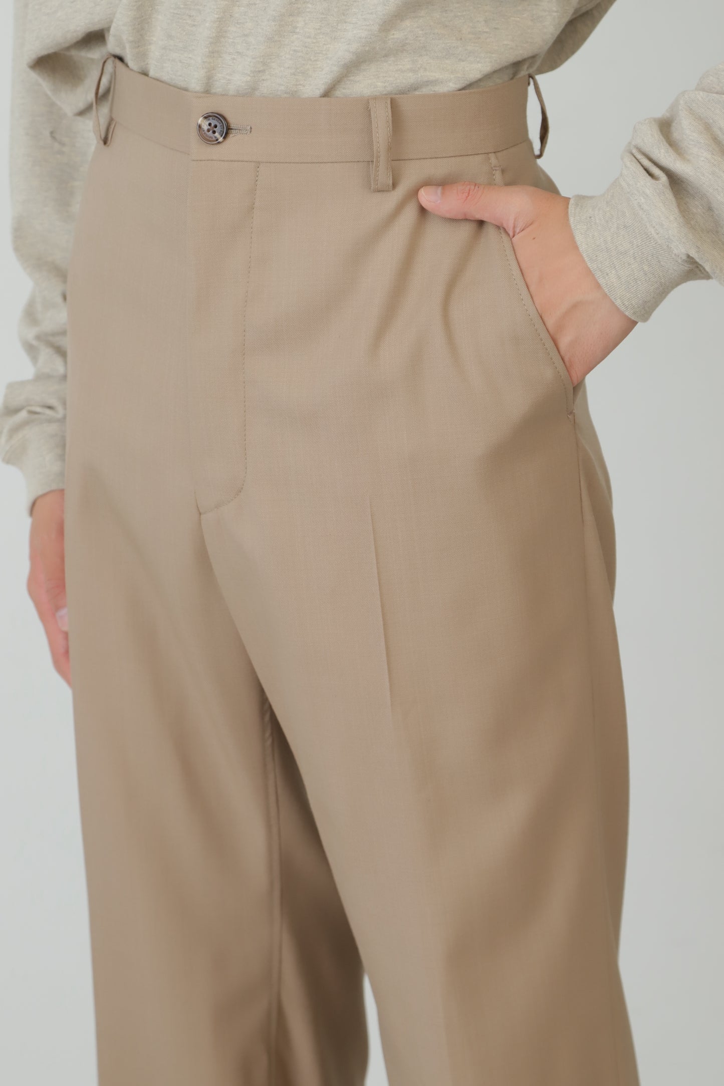 WIDE FLARE TROUSERS ‐Wool twill‐