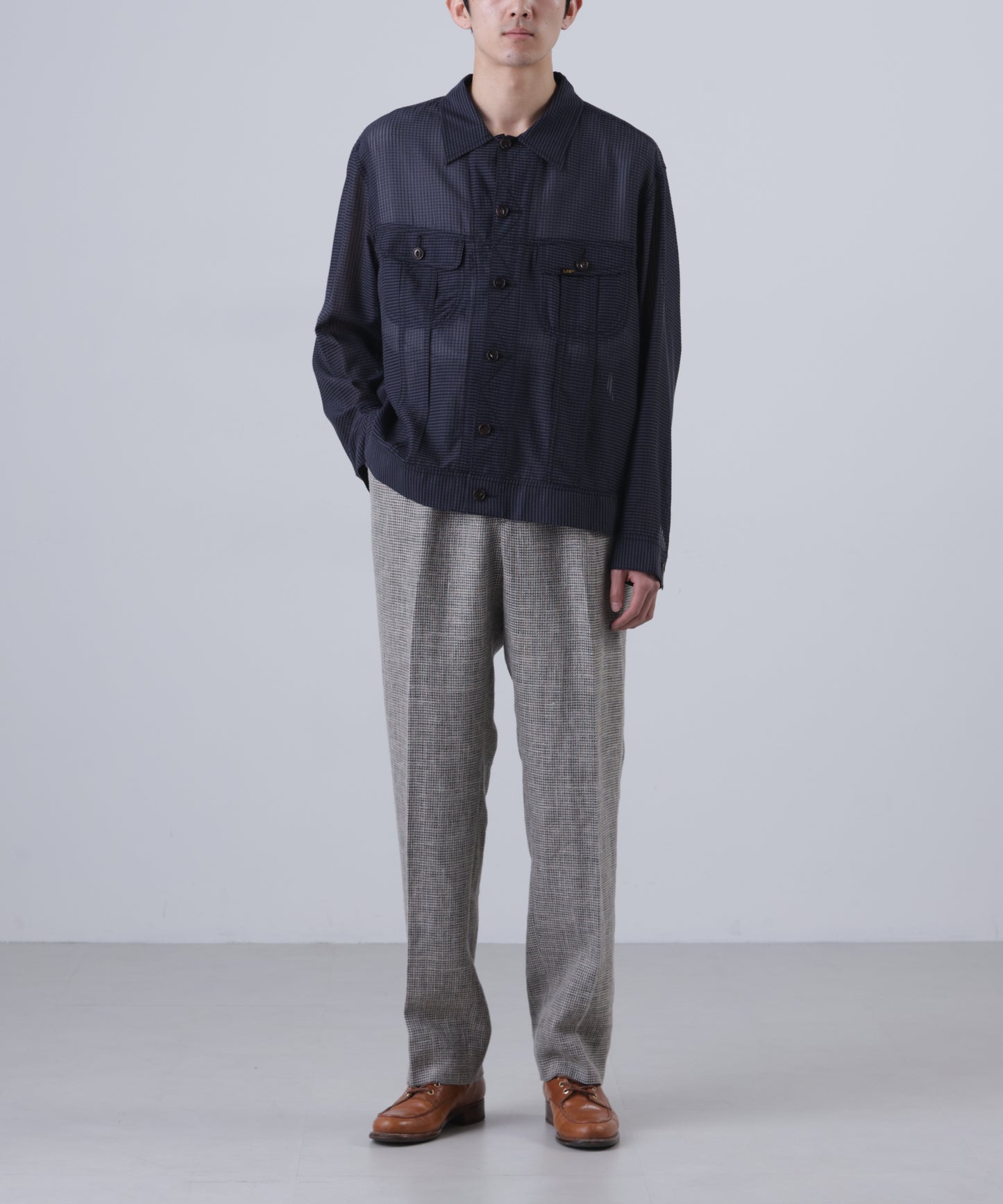 【Lee/SEVEN BY SEVEN】 SHEER COWBOY JACKET ‐Gingham Check Indian fabric‐