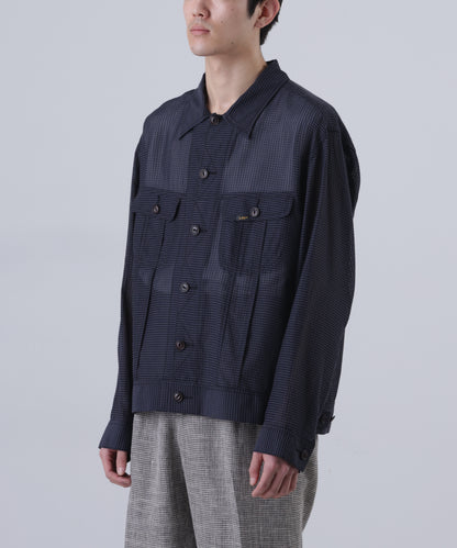 【Lee/SEVEN BY SEVEN】 SHEER COWBOY JACKET ‐Gingham Check Indian fabric‐