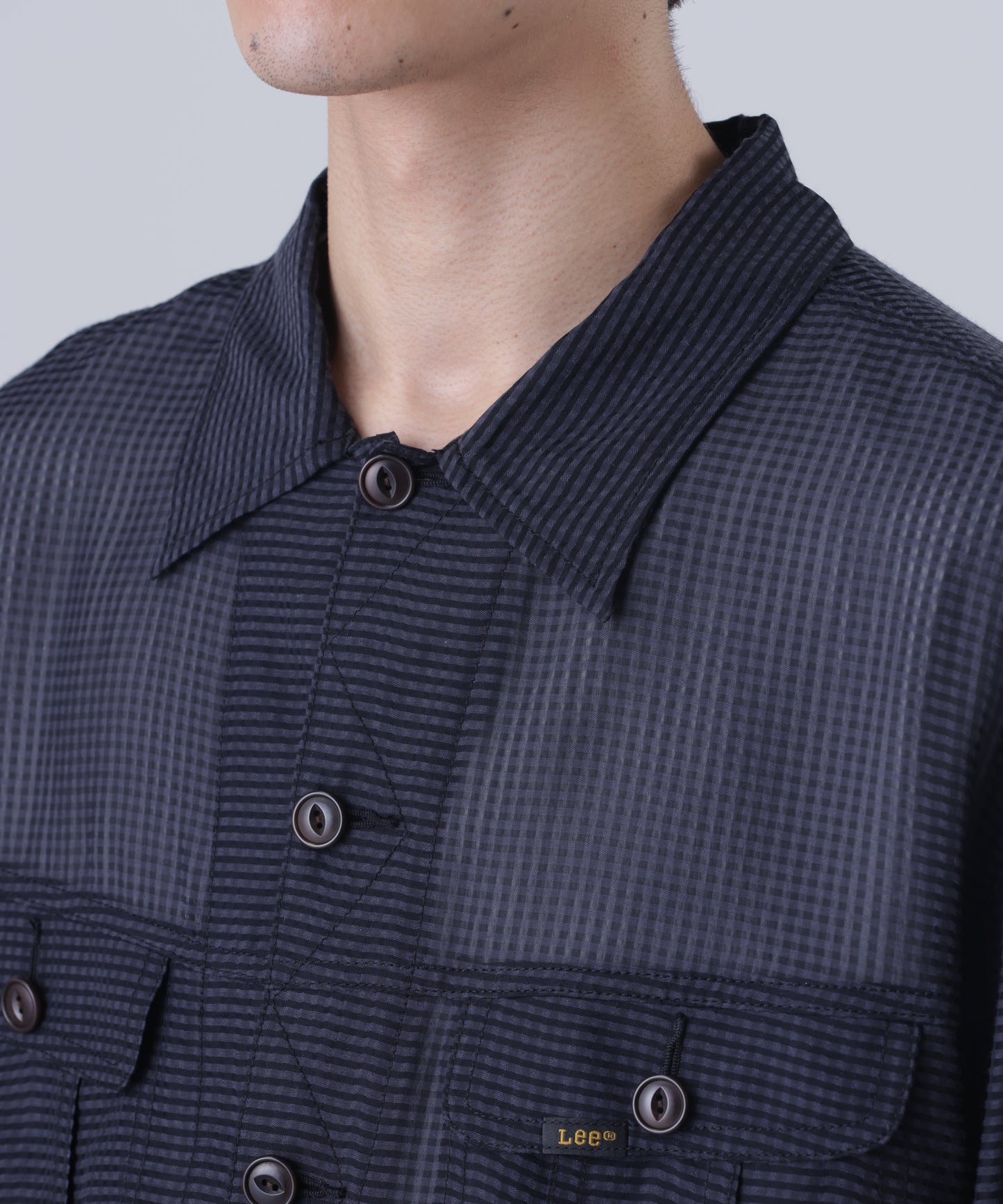【Lee/SEVEN BY SEVEN】 SHEER COWBOY JACKET ‐Gingham Check Indian fabric‐