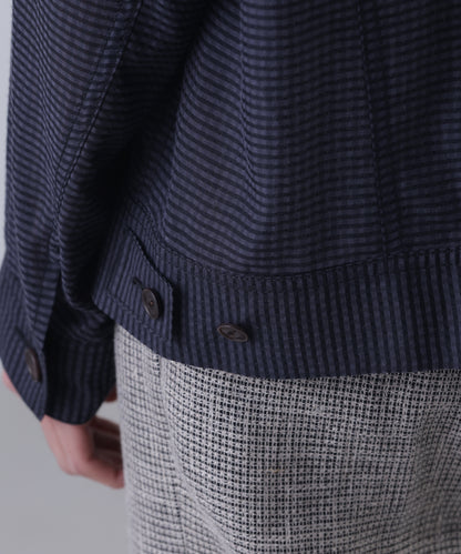 【Lee/SEVEN BY SEVEN】 SHEER COWBOY JACKET ‐Gingham Check Indian fabric‐