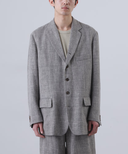 5B LOOSE TAILORED JACKET ‐Heather Linen/Nylon*Wool crepe‐