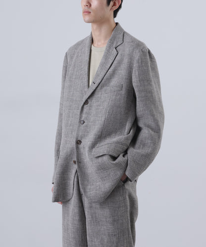 5B LOOSE TAILORED JACKET ‐Heather Linen/Nylon*Wool crepe‐