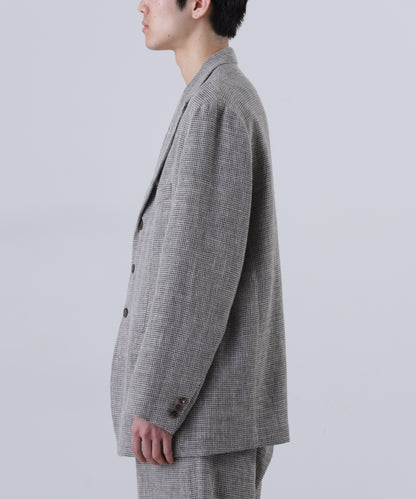 5B LOOSE TAILORED JACKET ‐Heather Linen/Nylon*Wool crepe‐