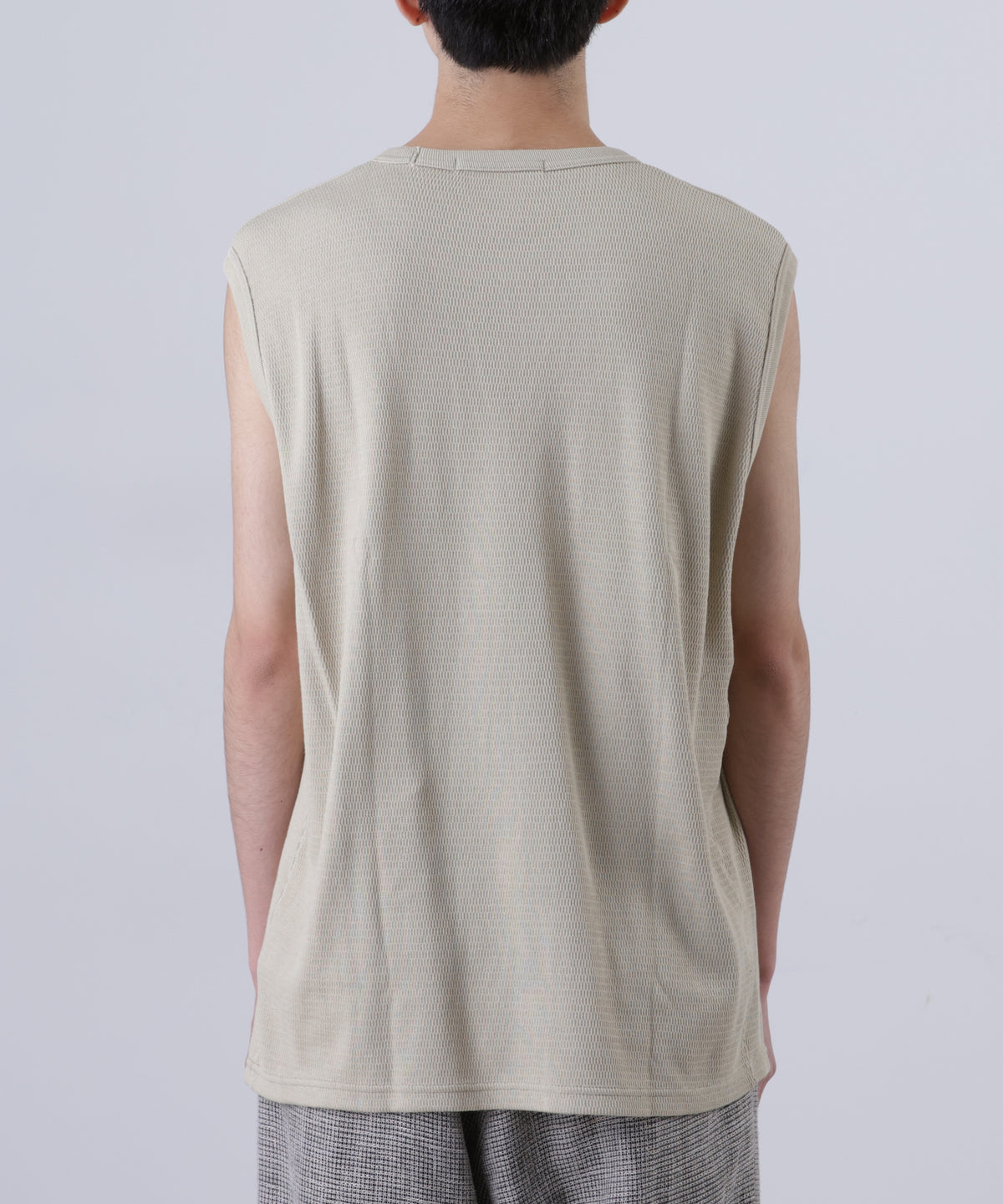 WRAP AROUND SLEEVELESS THERMAL TEE ‐Fabric dyed‐