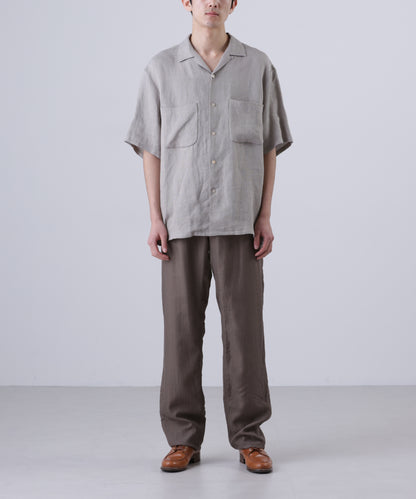 OPEN COLLAR SHIRTS　S/S ‐Linen Dobby mesh‐