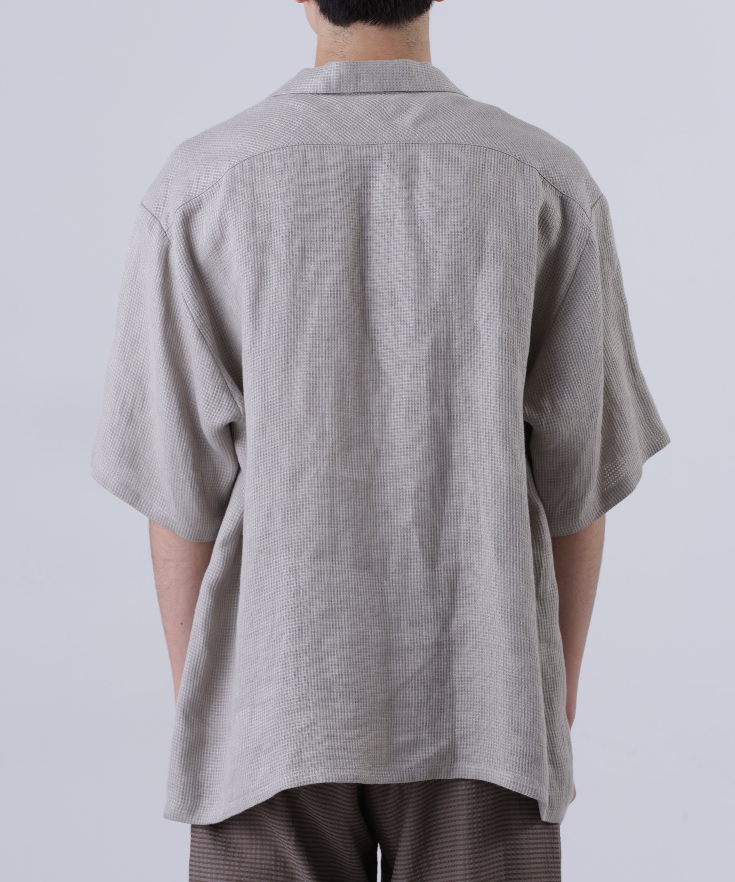 OPEN COLLAR SHIRTS S/S ‐Linen Dobby mesh‐ | SEVEN BY SEVEN