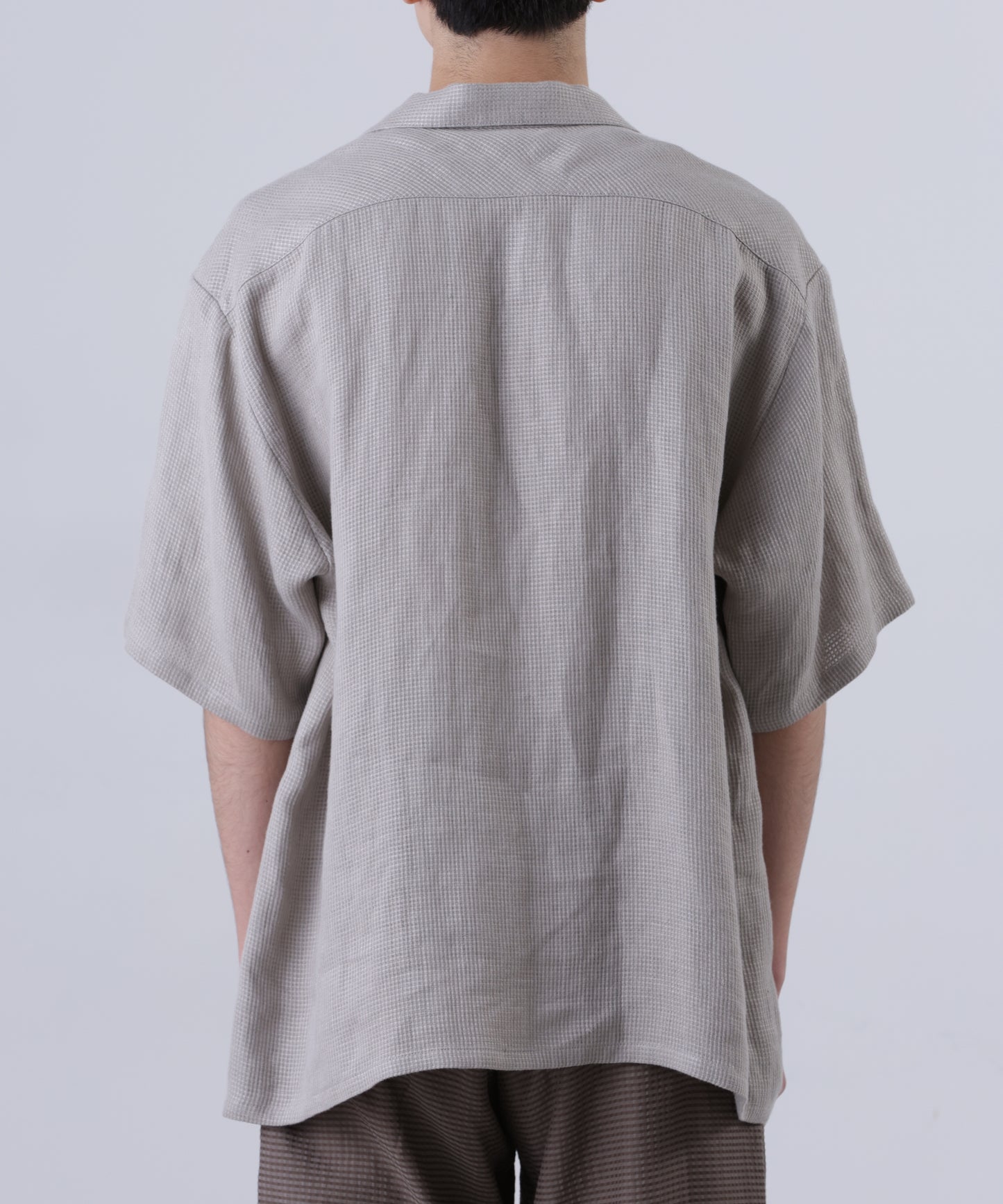OPEN COLLAR SHIRTS　S/S ‐Linen Dobby mesh‐