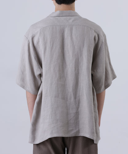 OPEN COLLAR SHIRTS　S/S ‐Linen Dobby mesh‐