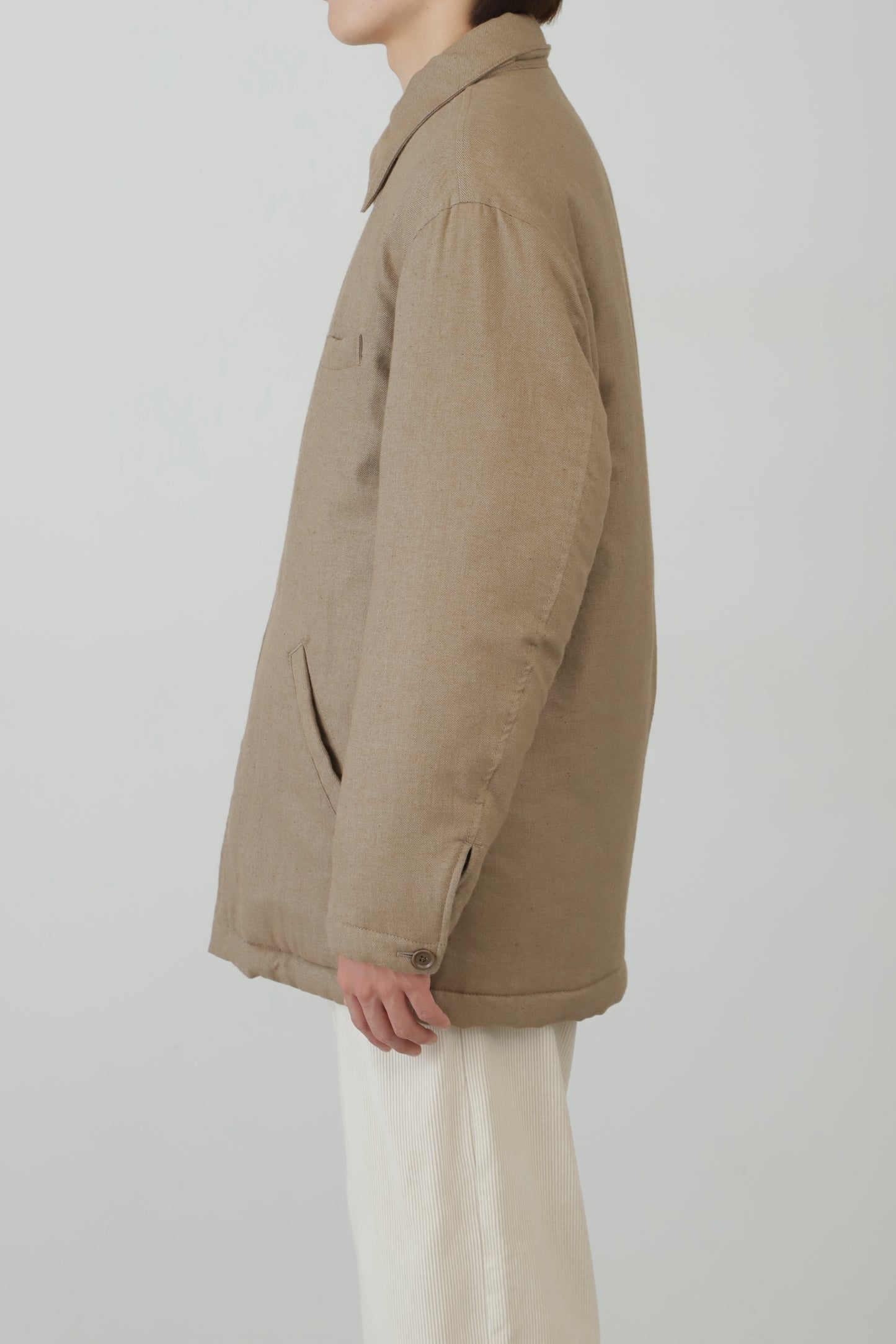 ZIP UP LONG BLOUSON ‐Unstained organic cotton‐