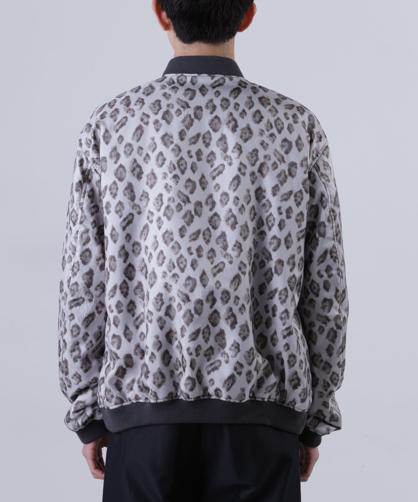 ZIP UP RIB BLOUSON ‐Leopard Print‐