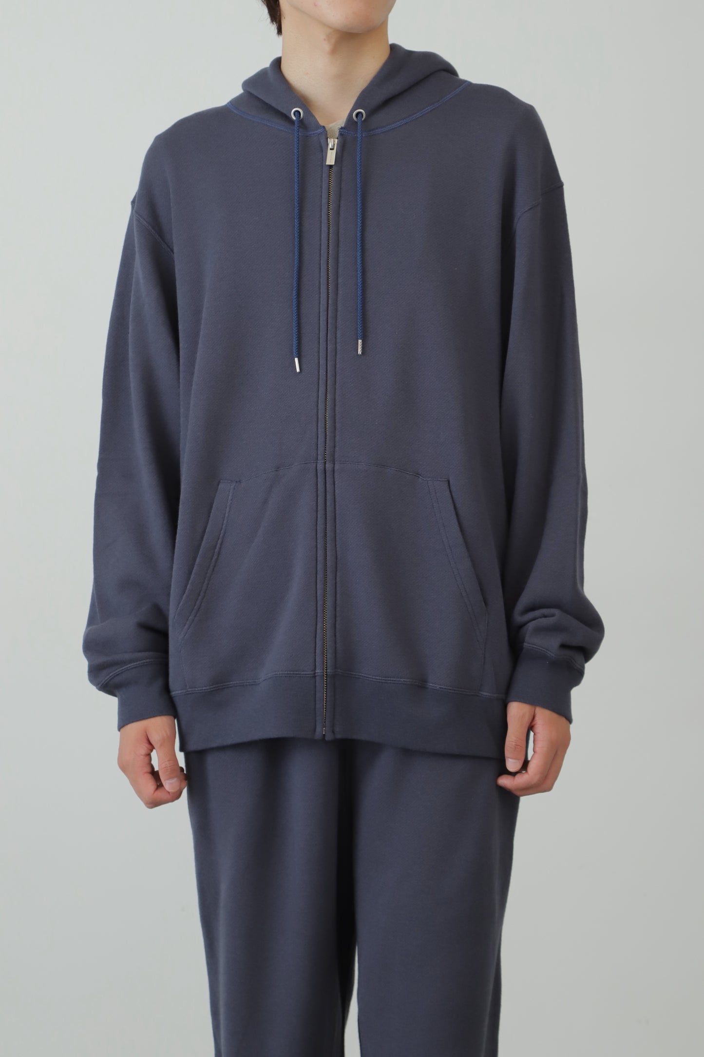 FULL ZIP HOODIE ‐Cotton/Wool‐