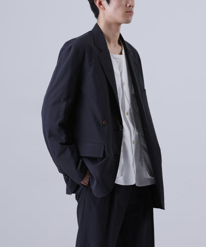 IRREGULAR DOUBLE BREASTED TAILORED JACKET ‐Double Face Cotton Silk‐