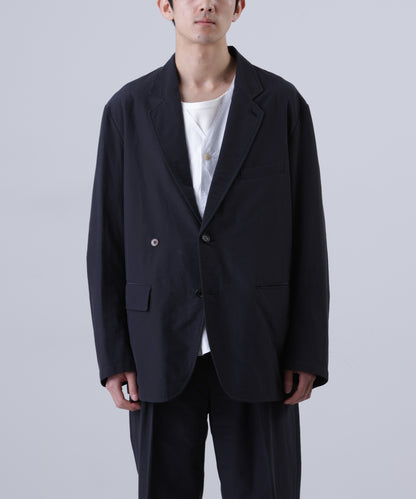 IRREGULAR DOUBLE BREASTED TAILORED JACKET ‐Double Face Cotton Silk‐