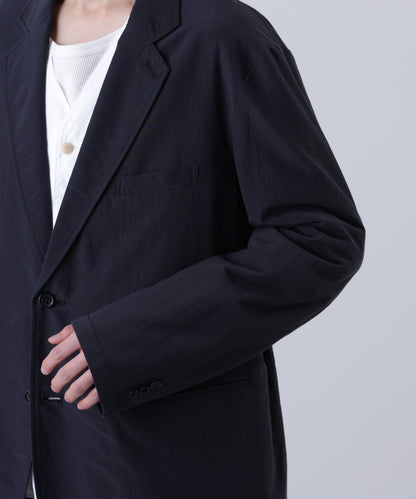 IRREGULAR DOUBLE BREASTED TAILORED JACKET ‐Double Face Cotton Silk‐