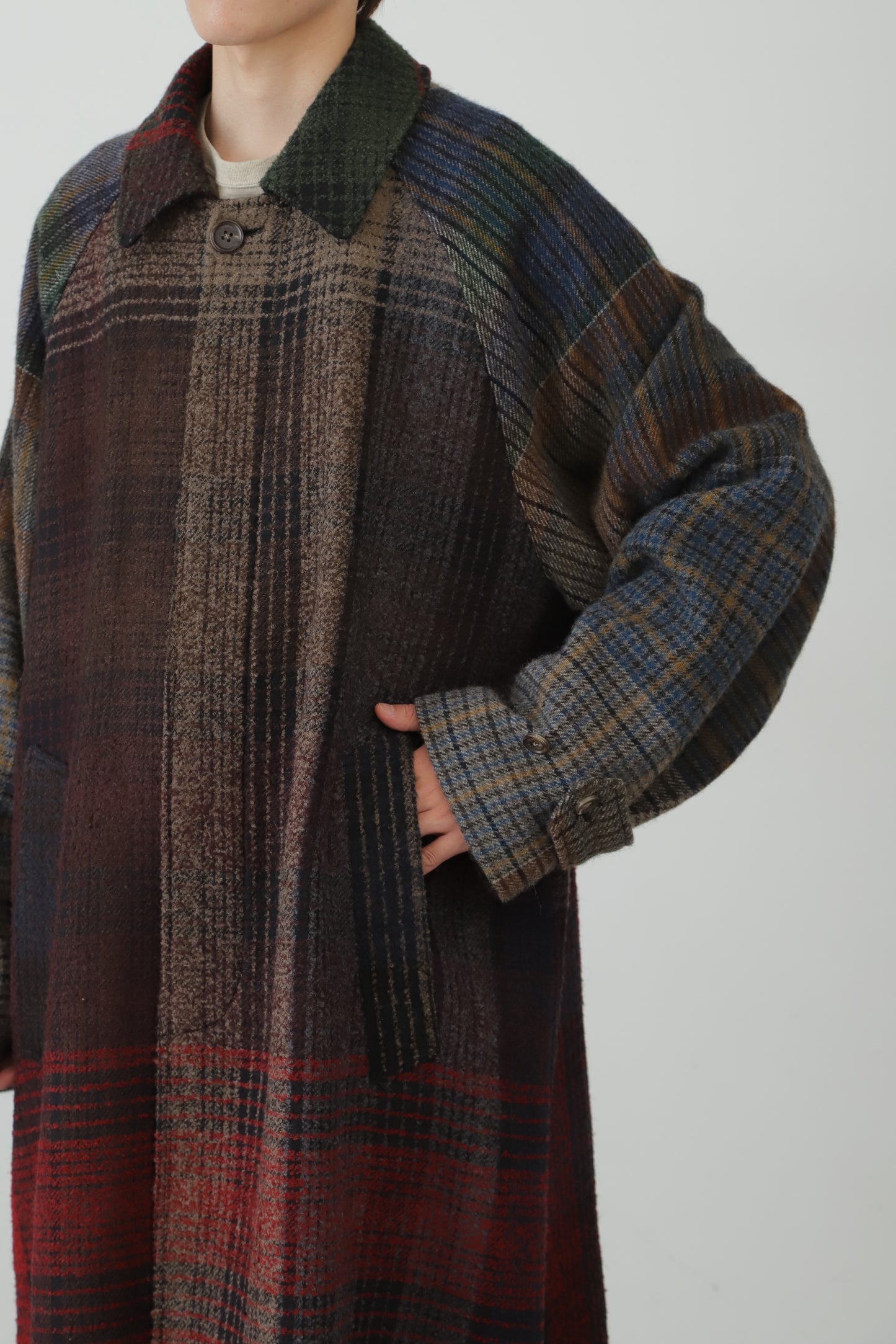 REWORK BAL COLLAR COAT ‐Strike off fabrics‐