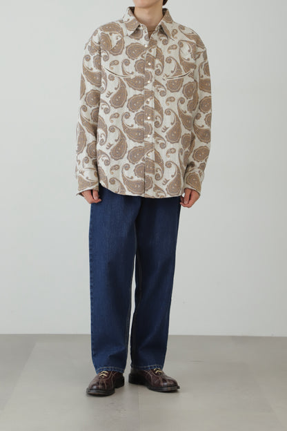 SMILE POCKET WESTERN SHIRTS ‐Paisley jacquard‐