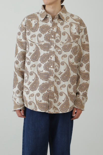 SMILE POCKET WESTERN SHIRTS ‐Paisley jacquard‐