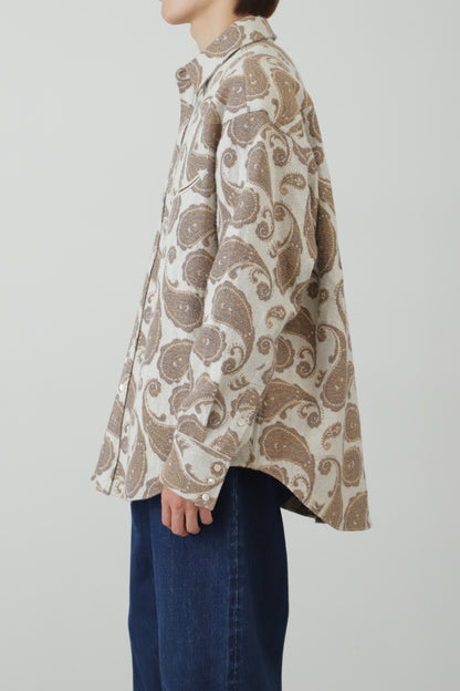 SMILE POCKET WESTERN SHIRTS ‐Paisley jacquard‐