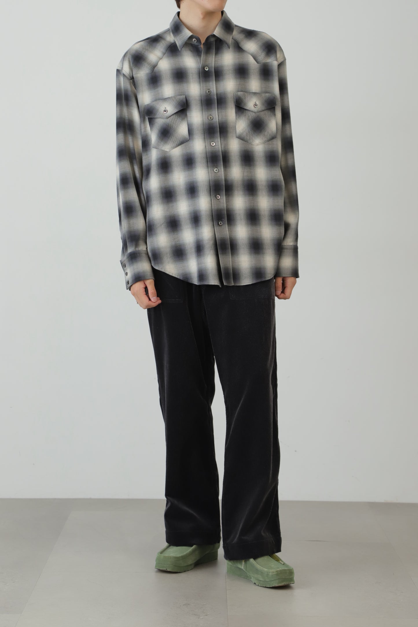 OMBRE CHECK WESTERN SHIRTS ‐Cotton / Yak‐