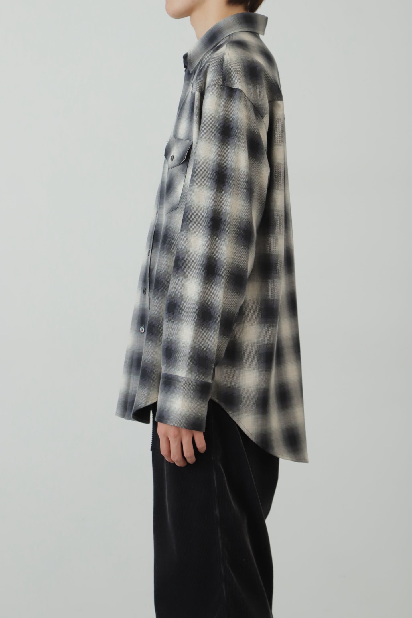 OMBRE CHECK WESTERN SHIRTS ‐Cotton / Yak‐