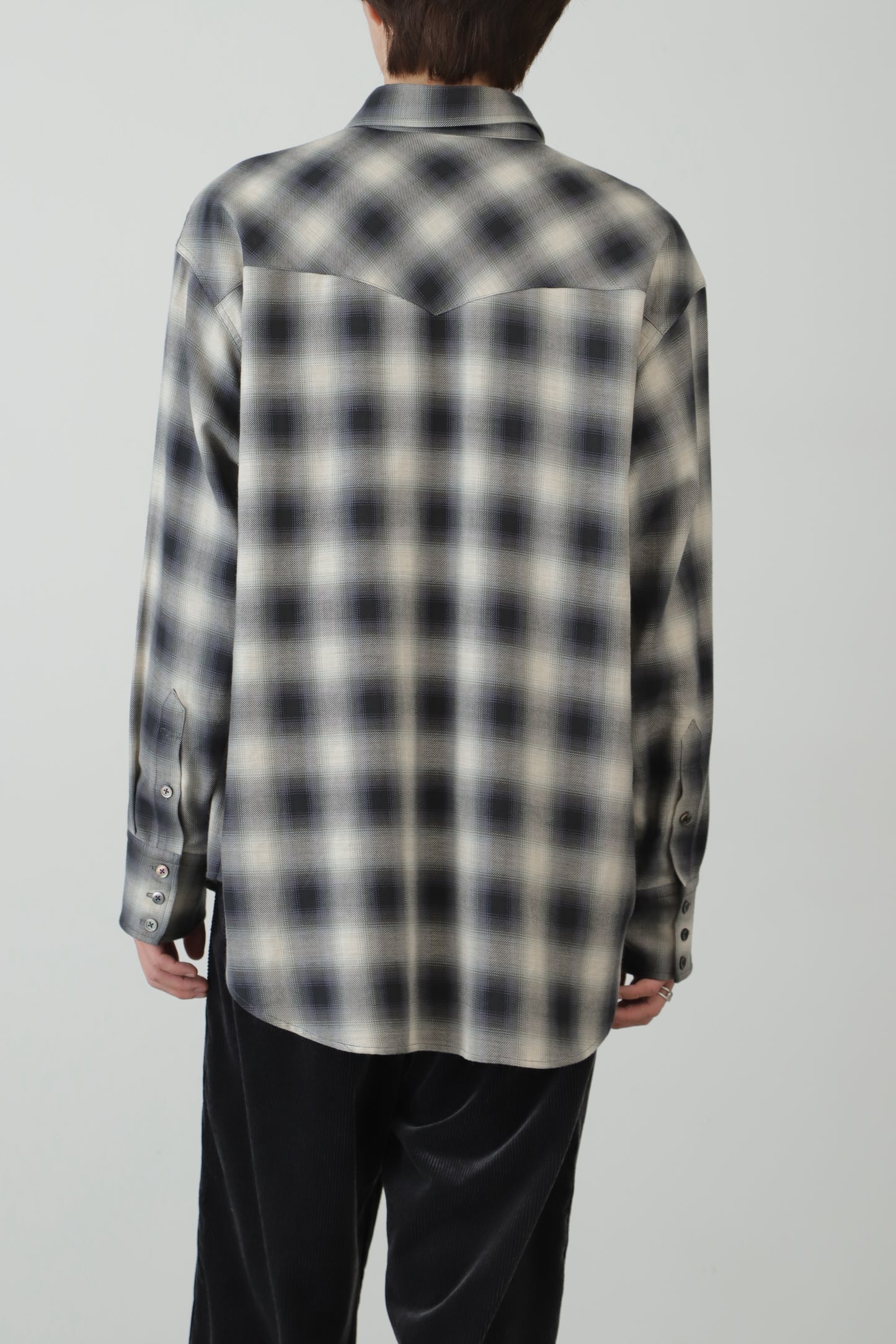 OMBRE CHECK WESTERN SHIRTS ‐Cotton / Yak‐