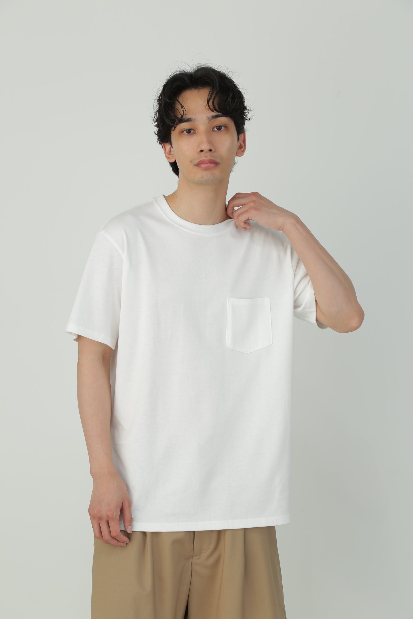 WRAP AROUND POCKET TEE - Suvin gold cotton -