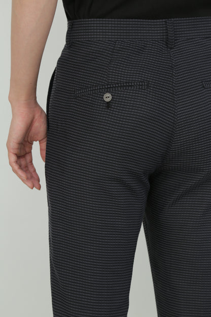 FLARE SHEER TROUSERS - Gingham check indian khadi -