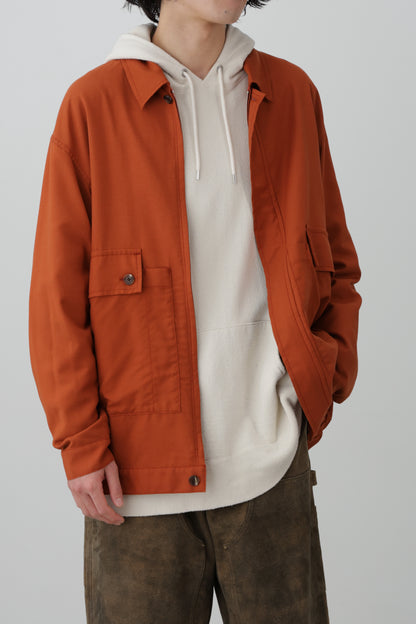 ZIP UP WORK BLOUSON - Soft strech Double dobby cloth -