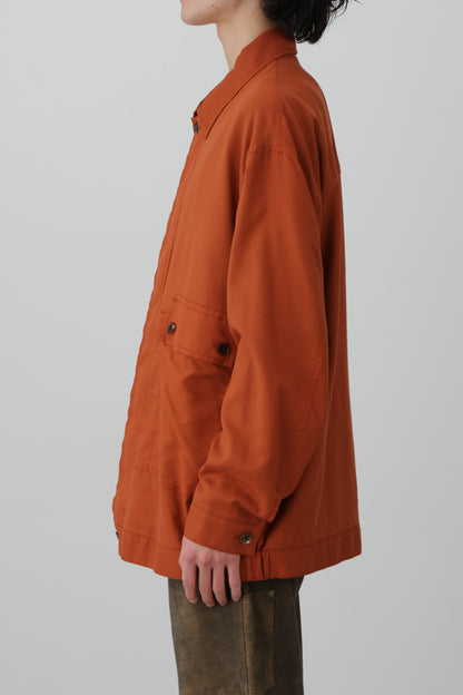 ZIP UP WORK BLOUSON - Soft strech Double dobby cloth -