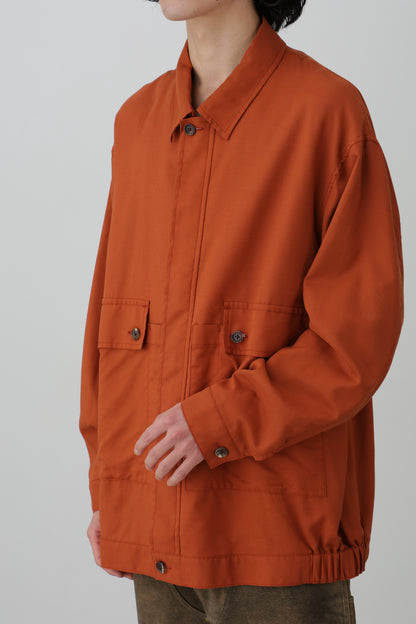 ZIP UP WORK BLOUSON - Soft strech Double dobby cloth -