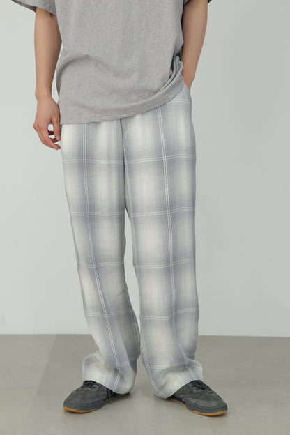 EASY TROUSERS - Triple gauze glittery check -