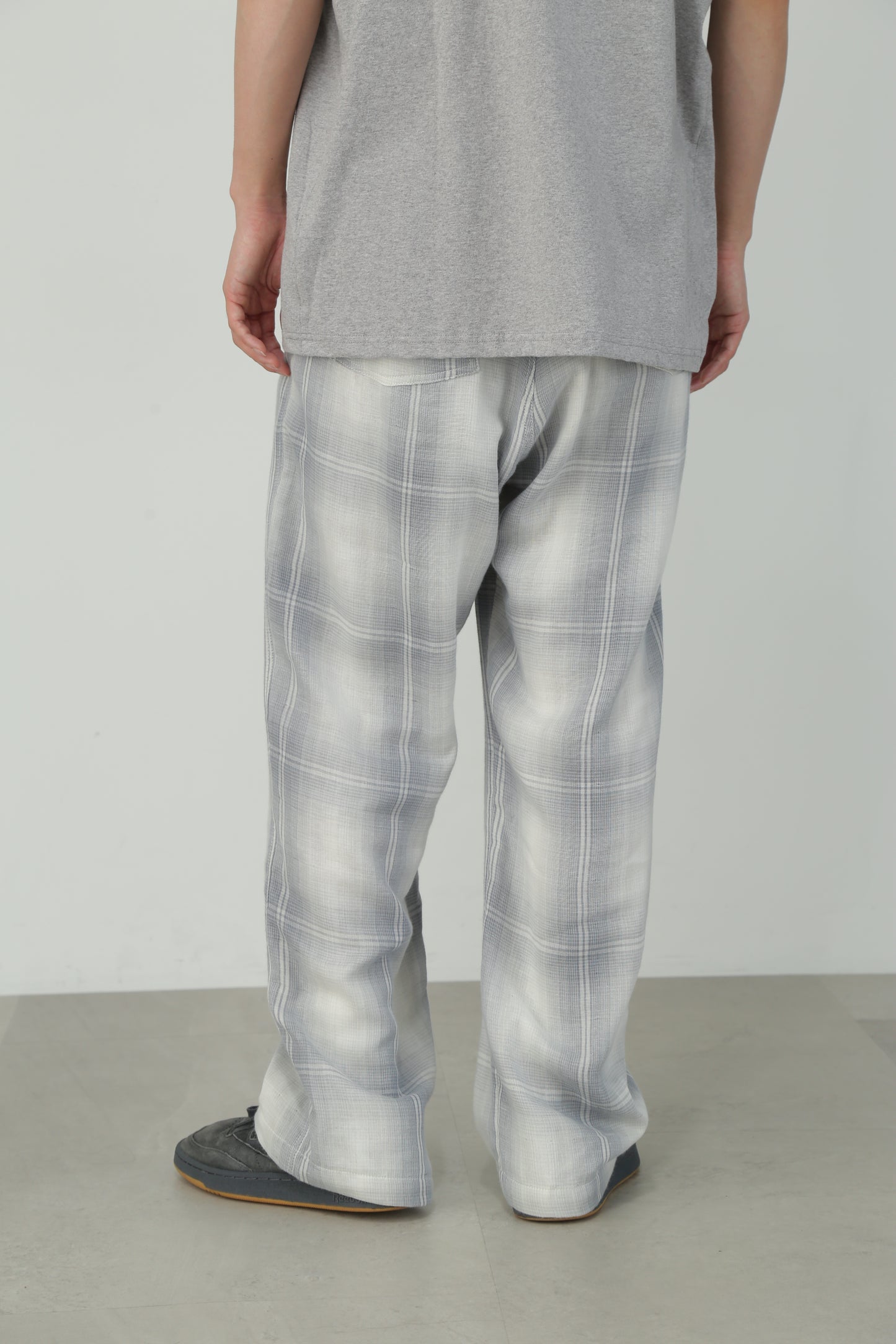 EASY TROUSERS - Triple gauze glittery check -