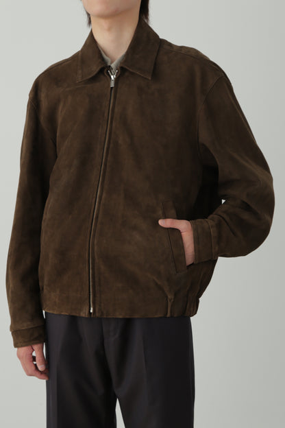 ZIP UP LEATHER BLOUSON ‐Kashmir suede‐