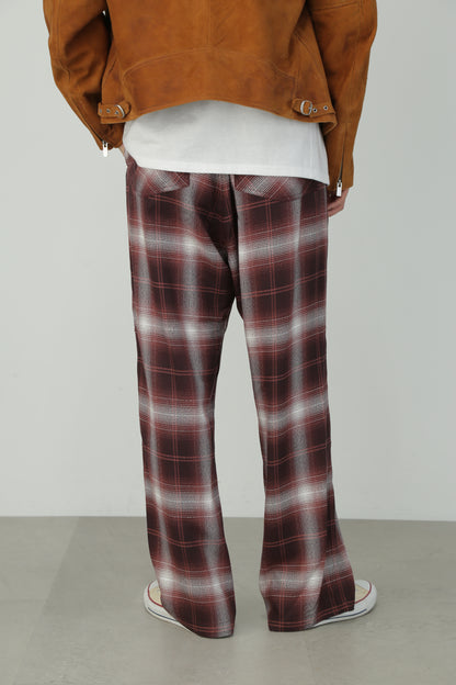 EASY TROUSERS - Modal boucle check -