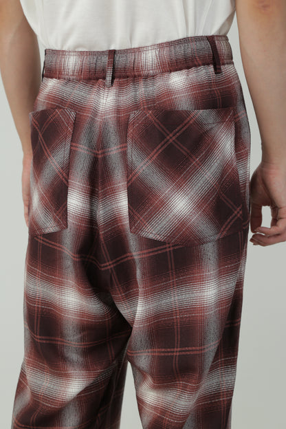 EASY TROUSERS - Modal boucle check -