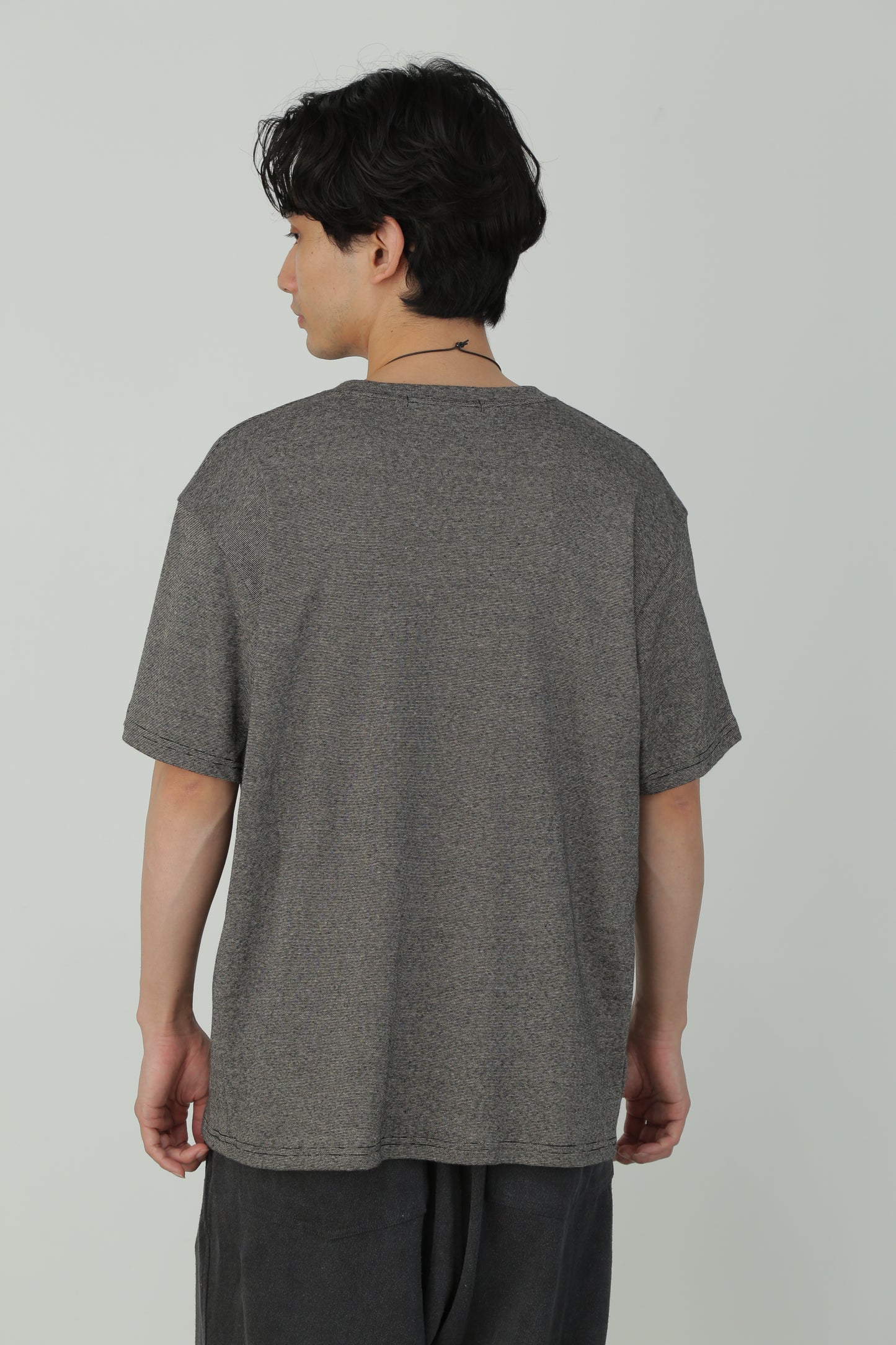 ORGANIC COTTON RIB WRAP AROUND TEE - Mixed “UNSTAINED” yarn -