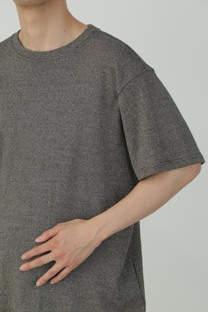 ORGANIC COTTON RIB WRAP AROUND TEE - Mixed “UNSTAINED” yarn -