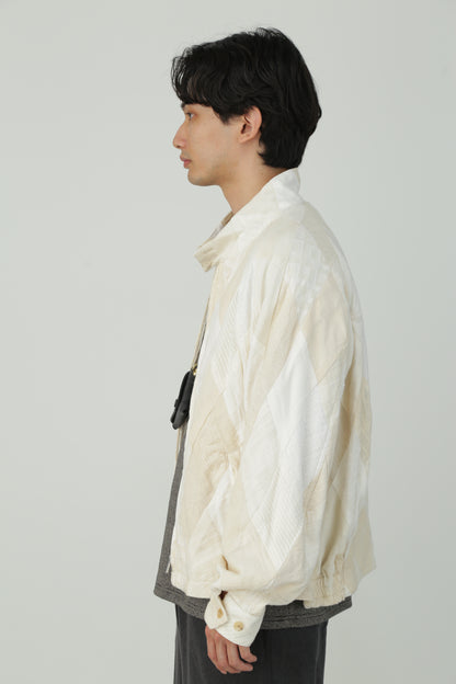 PATCHWORK DRIZZLER JACKET - Leftover indian khadi -