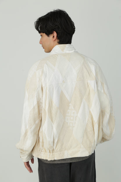 PATCHWORK DRIZZLER JACKET - Leftover indian khadi -