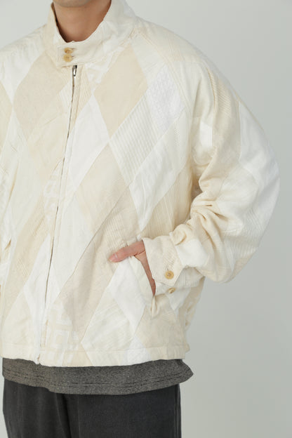 PATCHWORK DRIZZLER JACKET - Leftover indian khadi -