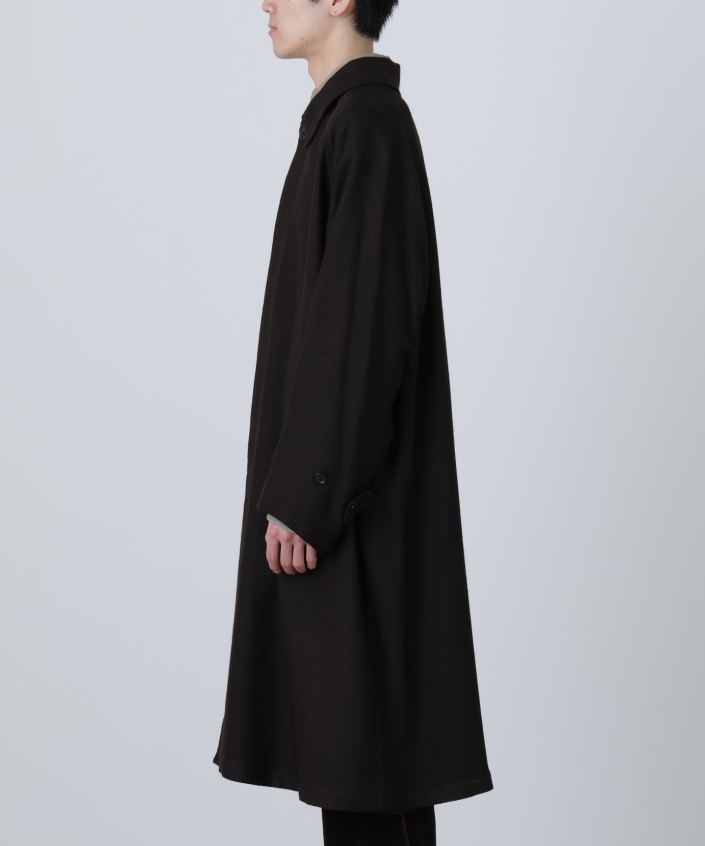 BAL COLLAR COAT ‐Silk Wool loose twill‐