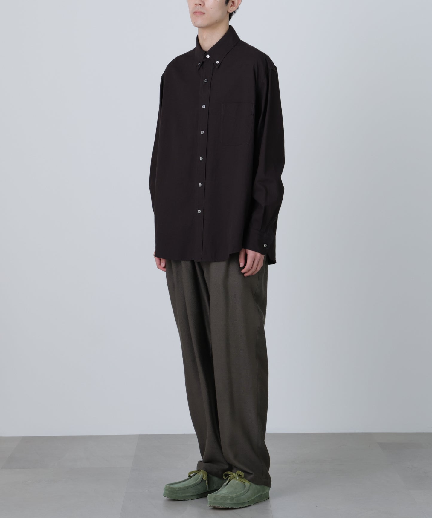 TUCK EASY PANTS ‐Silk Wool Loose twill‐
