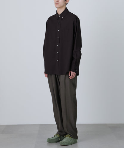 TUCK EASY PANTS ‐Silk Wool Loose twill‐