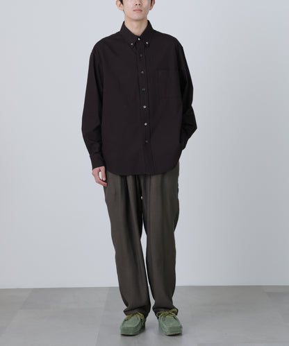 TUCK EASY PANTS ‐Silk Wool Loose twill‐