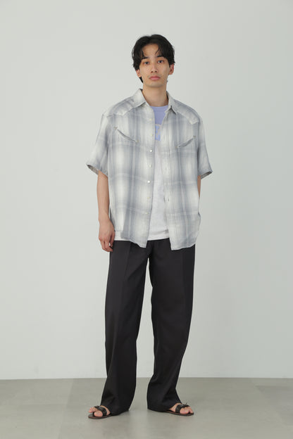 WESTERN SHIRTS S/S - Triple gauze glittery check -